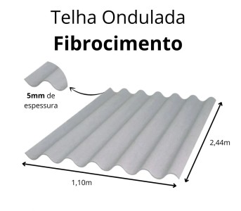 Telha Eternit Ondulada em Fibrocimento